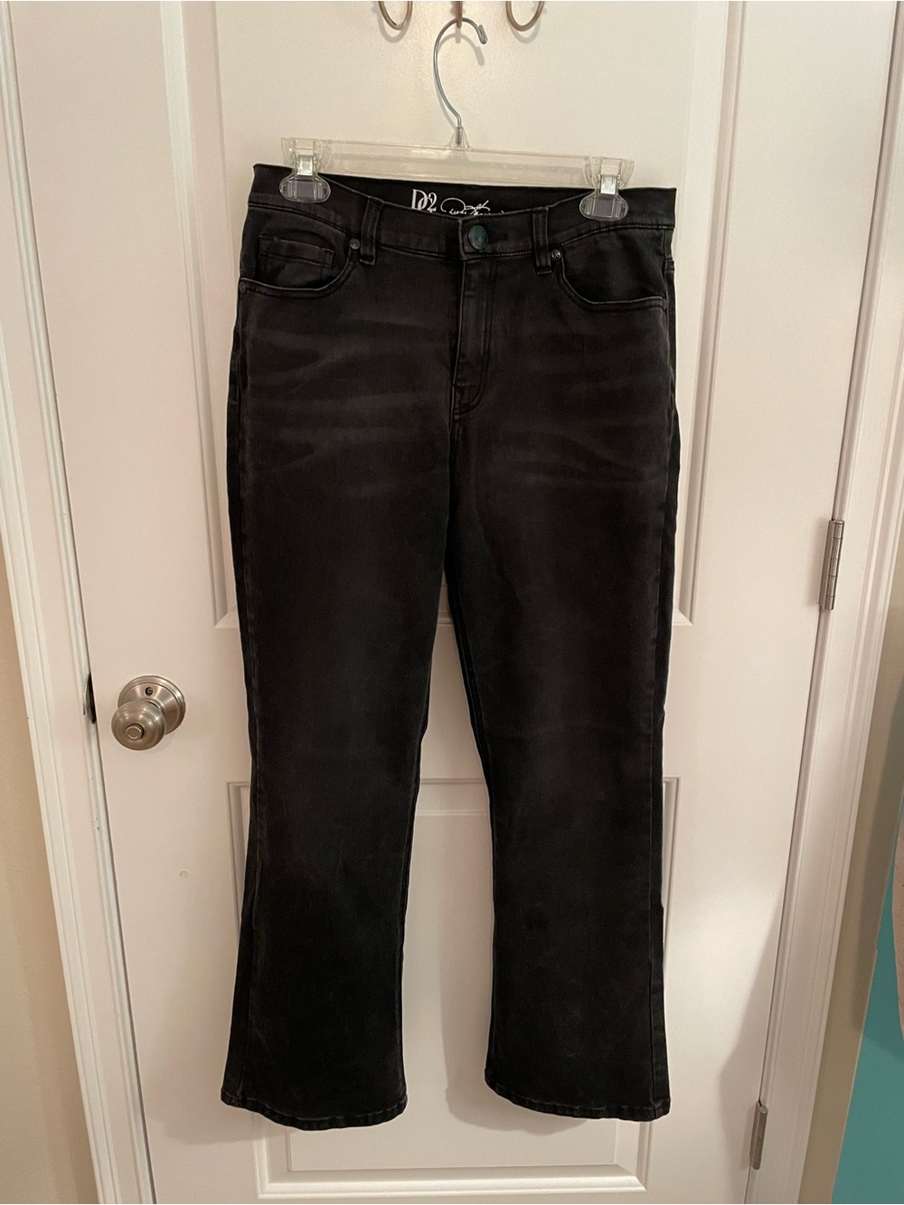 DG2 by Diane Gilman Black Wide-Leg Jeans